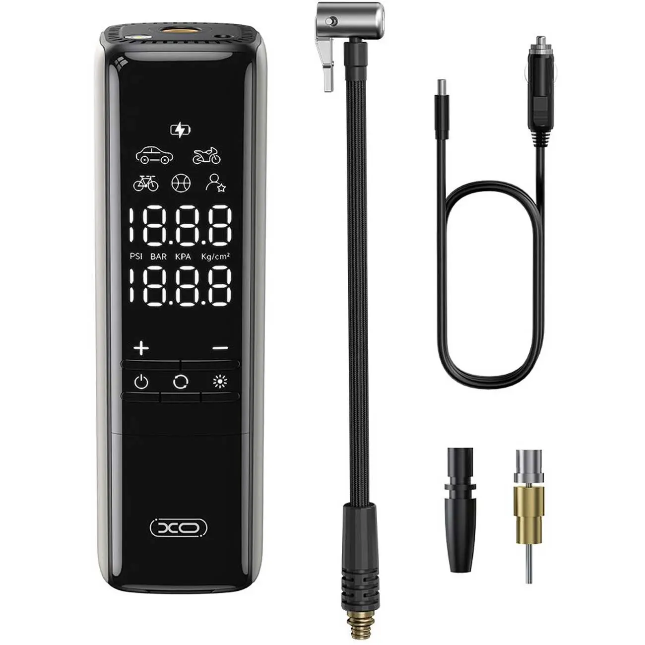 پمپ باد هوشمند خودرو ایکس او XO-CZ017 با توان 120 وات و نمایشگر LED پمپ باد هوشمند خودرو ایکس او XO-CZ017 با توان 120 وات و نمایشگر LED