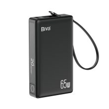 پاوربانک 20000 بیوا Biva BP-025 توان 65 وات با کابل متصل و شارژ سریع PD
