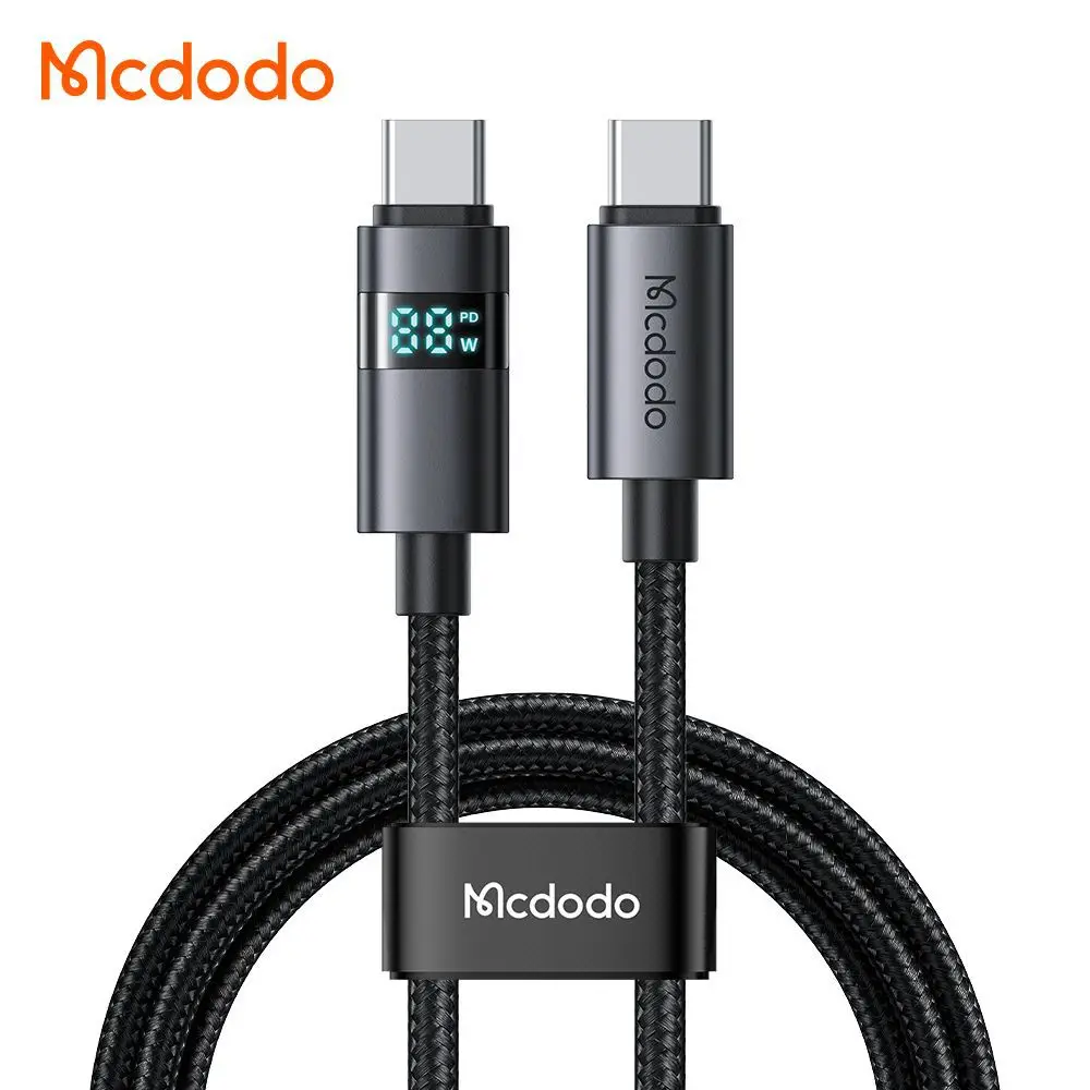 کابل شارژ تایپ سی به تایپ سی 100 وات با نمایشگر دیجیتال طول 1.2متر مک دودو مدل MCDODO CA-5610 کابل شارژ تایپ سی به تایپ سی 100 وات با نمایشگر دیجیتال طول 1.2متر مک دودو مدل MCDODO CA-5610