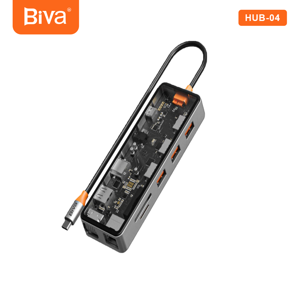 هاب 11 پورت تایپ سی بیوا مدل (Biva HUB-04 Type-C 11 in 1 Docking Station)