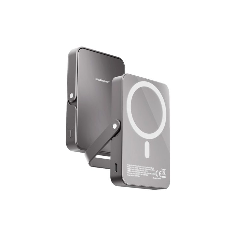 پاوربانک وایرلس 10000 میلی آمپر پاورولوژی مدل MagSafe Power Glass Surface PPBCHA36