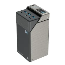 پاوربانک پاورولوژی  PPBCHA68-BK  Powerology 50000mAh 65W با 3×Type-C PD و 3×USB-A