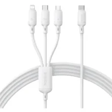کابل سوپر فست شارژ سه سر بیسوس 120 سانتی‌متر مدل Baseus Silky 100W P10377706213-00