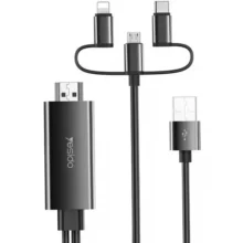 کابل ۳ سر لایتنینگ تایپ سی میکرو به HDMI یسیدو مدل Yesido HM05 